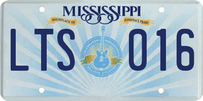 MS license plate LTS016