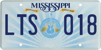 MS license plate LTS018