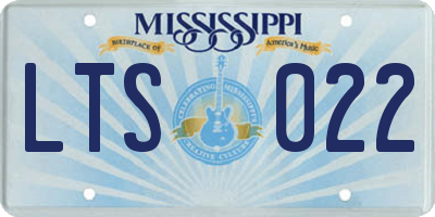 MS license plate LTS022
