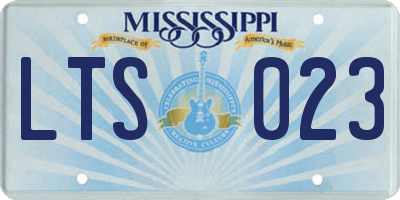 MS license plate LTS023