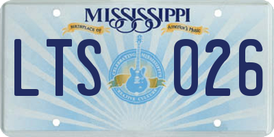 MS license plate LTS026