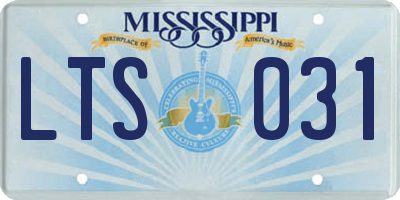 MS license plate LTS031