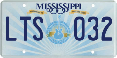 MS license plate LTS032