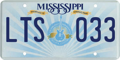 MS license plate LTS033