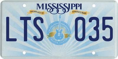MS license plate LTS035