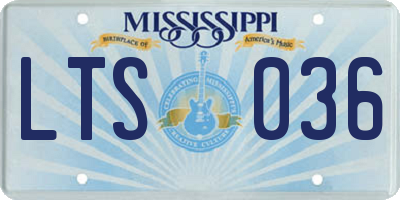 MS license plate LTS036