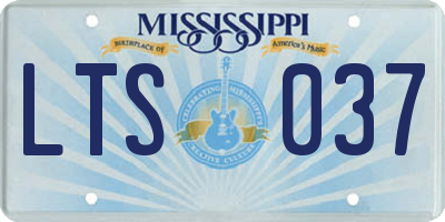MS license plate LTS037
