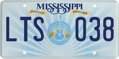 MS license plate LTS038