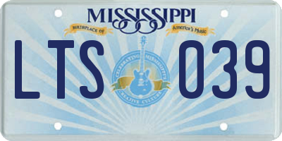 MS license plate LTS039