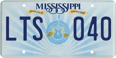 MS license plate LTS040