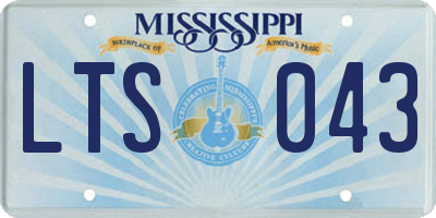 MS license plate LTS043