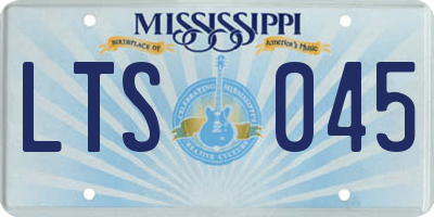 MS license plate LTS045