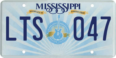 MS license plate LTS047