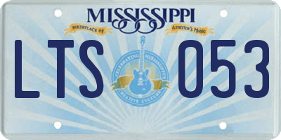 MS license plate LTS053