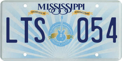 MS license plate LTS054