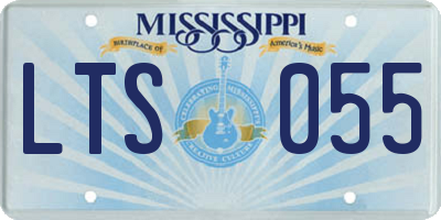 MS license plate LTS055