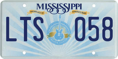 MS license plate LTS058