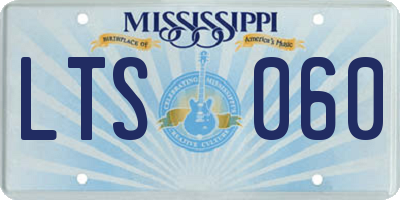 MS license plate LTS060