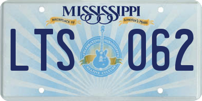 MS license plate LTS062