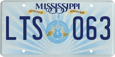 MS license plate LTS063