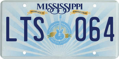 MS license plate LTS064