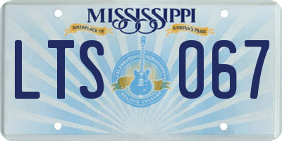 MS license plate LTS067