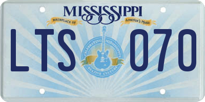 MS license plate LTS070
