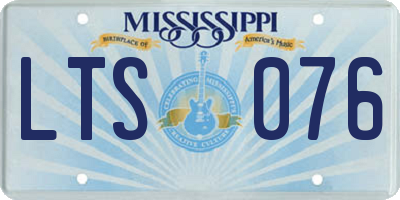 MS license plate LTS076