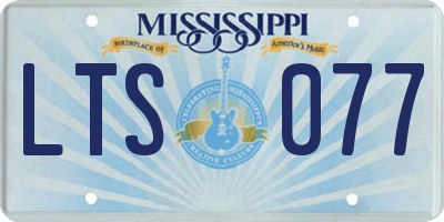 MS license plate LTS077