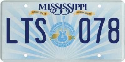MS license plate LTS078