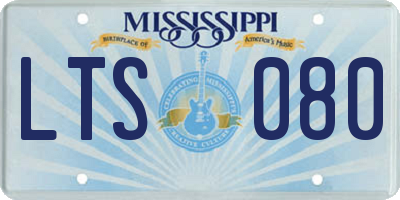 MS license plate LTS080