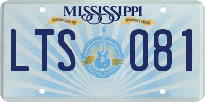 MS license plate LTS081