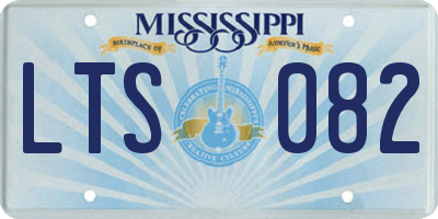 MS license plate LTS082