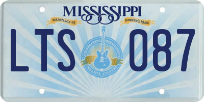MS license plate LTS087