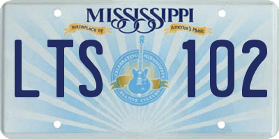 MS license plate LTS102