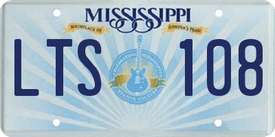 MS license plate LTS108