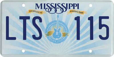 MS license plate LTS115