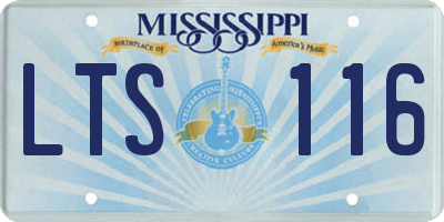 MS license plate LTS116