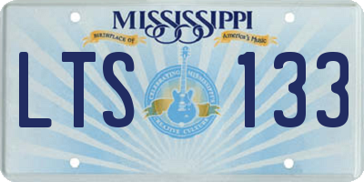 MS license plate LTS133