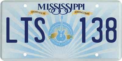 MS license plate LTS138