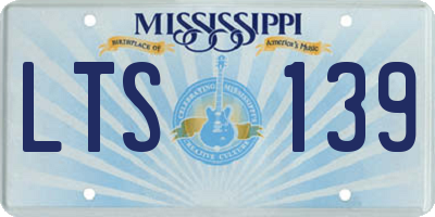 MS license plate LTS139