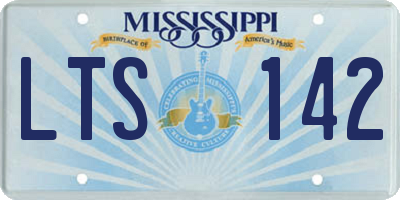 MS license plate LTS142