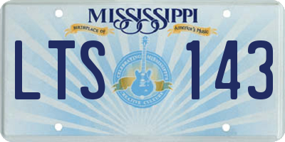 MS license plate LTS143
