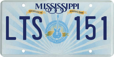 MS license plate LTS151