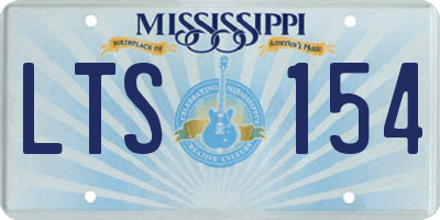 MS license plate LTS154