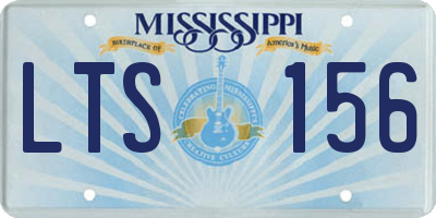 MS license plate LTS156