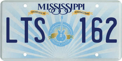 MS license plate LTS162