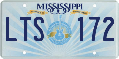 MS license plate LTS172