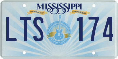 MS license plate LTS174