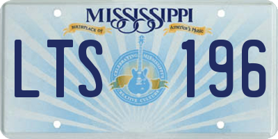 MS license plate LTS196